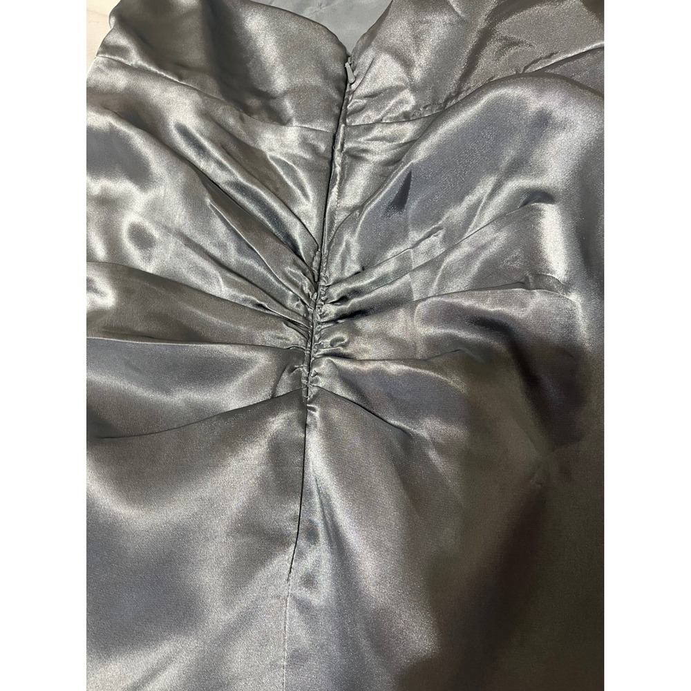 GALINA Signature Dusty Blue Satin Halter Formal PROM Dress Sz 4 MERMAID - Picture 5 of 9
